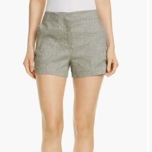 NWOT Theory Size 6 Light Gray Linen-Lyocell-Elastane 4 1/2” Shorts
